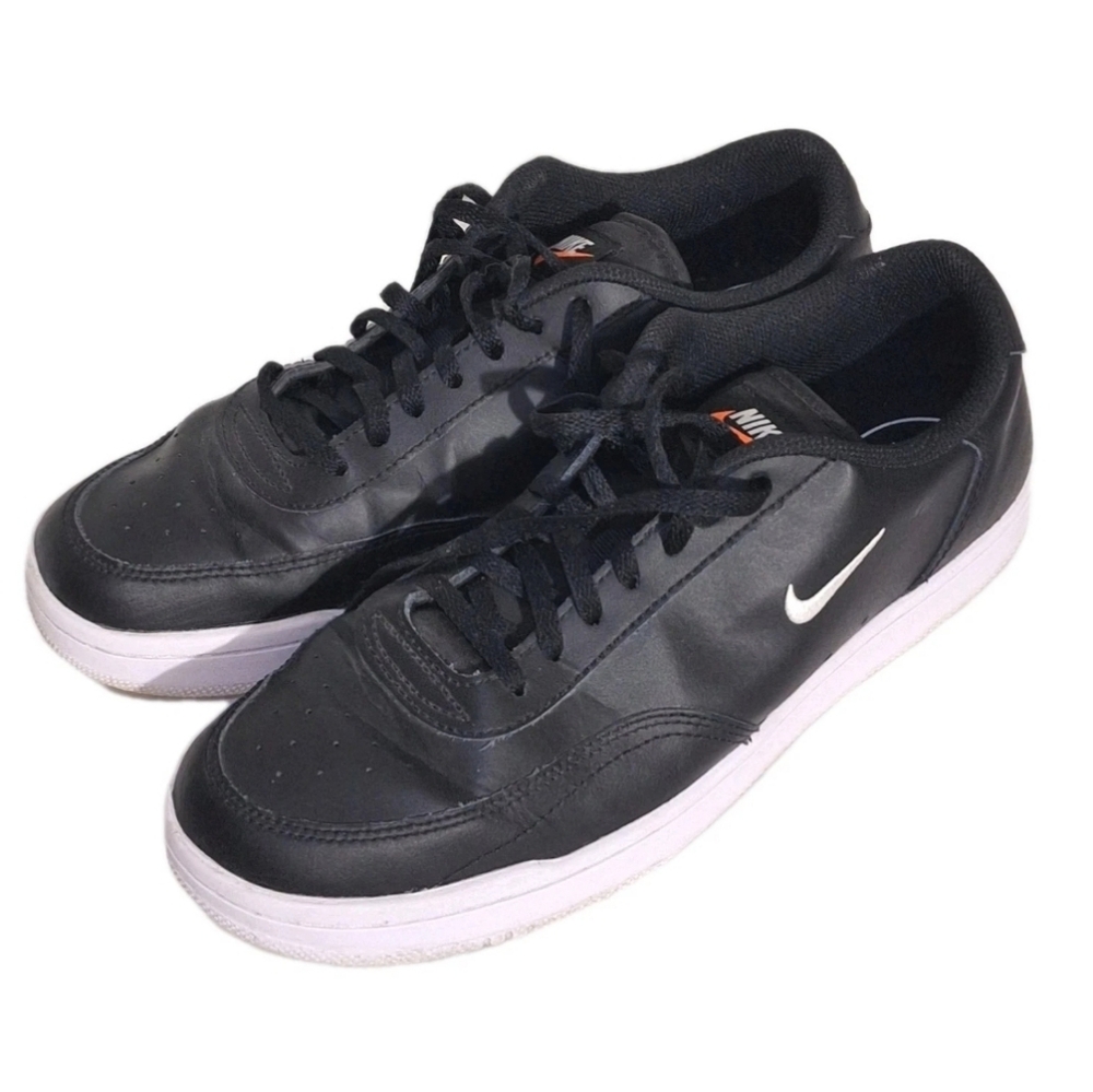 Nike Court Vintage Mens Leather Low Top Atheltic Sneakers Black Shoes Size 9.5